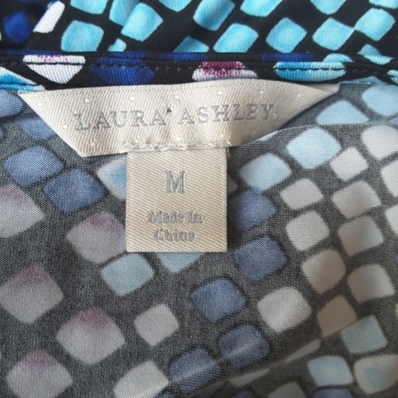 Laura Ashley Print Ruffle Short Top M - Picture 5 of 5